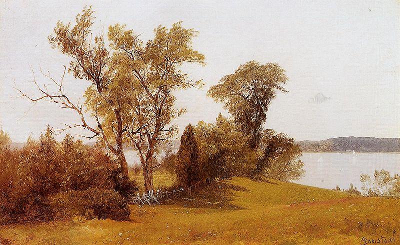 Albert Bierstadt Sailboats on the Hudson at Irvington France oil painting art